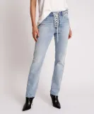 Women High Waist Washed Casual Style Denim Pants