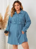 Women Polo Neck Chic Elegant Long Sleeve Dress
