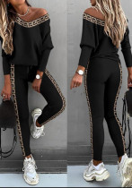 Women bat long-sleeved top and Pant two-piece set