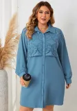 Women Polo Neck Chic Elegant Long Sleeve Dress