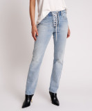 Women High Waist Washed Casual Style Denim Pants
