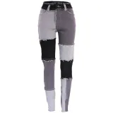 Women Fall Stretch Washed High Waist Vintage Tassel Denim Pants