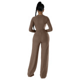 Women's Autumn And Winter Casual Tops And Pants Two-Piece Set