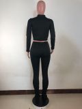 Women Autumn and Winter Long Sleeve Velvet Top and Pant Two-piece Set