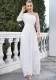 Women's Slash Shoulder Solid Color Slim Long Dress