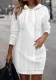 Women Solid Women Casual Jacquard Long Sleeve Hood Dress