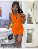 Women's Spring And Summer Sexy Solid Color Nightclub Dress
