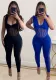 Sexy Solid See-Through Stretch Tight Fitting Bodycon Jumpsuit