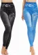 Women Belt Printed Butterfly Legging