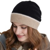 Autumn And Winter Warm Contrast Color Knitting Hat