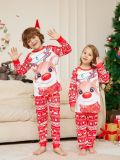 Christmas Parent-Child Home Clothes Deer Print Round Neck Long-Sleeved Pajamas Set