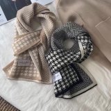 Women's Winter Houndstooth Knitting Warm Scarf