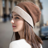 Autumn And Winter Warm Contrast Color Knitting Hat