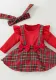 Baby Christmas Newborn Clothes Baby Long-Sleeved Fake Two-Piece Bow Plaid Dress