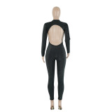 Women's Deep V-Neck Nightclub Style Slim Fit Hollow Sexy Jumpsuit