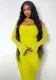 Women's Autumn And Winter Yellow Slim Dress