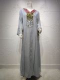 Jalabiya Dubai Sequin Embroidered Robe Ramadhan Muslim Women Clothing Indonesia Abaya