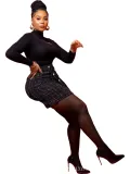 Women's Autumn And Winter High Waist Button Irregular A-Line Short Skirt
