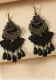 Women retro carved earrings bohemian ethnictassel pendant earrings