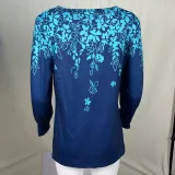 Autumn And Winter Long Sleeve Round Neck Loose Women's Printed Long Sleeve T-Shirt Top