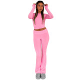 Women Solid Casual Top and Pant Two-piece Set