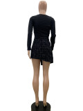 Women's Autumn And Winter High Waist Button Irregular A-Line Short Skirt