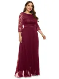 Plus Size Women Lace Evening Dress