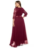 Plus Size Women Lace Evening Dress