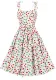 Women polka dot geometric print sweet bow suspender dress