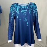 Autumn And Winter Long Sleeve Round Neck Loose Women's Printed Long Sleeve T-Shirt Top