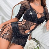 Sexy Beaded One-Piece Mesh Dress Sexy Lingerie