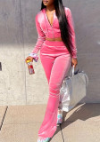 Spring And Autumn Women's Fashion Casual Zipper Sexy Tracksuit Hoodies Pants Two-Piece Set