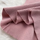 Sexy Puff Sleeves Slim Elastic Knitting Dress For Women