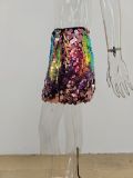 Women's Gradient Sequin Tight Fitting Bodycon Skirt