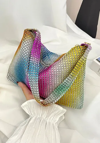 Women's Bags Autumn Simple Fashion Painted Rhinestone Shoulder Bag Evening Bag
