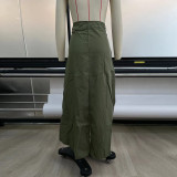 Women's Drawstring Side Pleated Irregular Casual Skirt