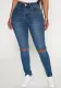 Women Stretch Ripped Denim Pants