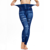 Seamless Printed Ripped Basic Pants For Women High Waist Elastic Slim Fit Tight Fitting Leggings