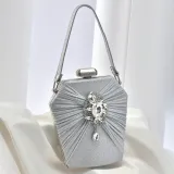 Women's Evening Bag Pleated Handbag Crossbody Formal Party Diamond Evening Bag