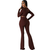 Women Autumn Casual Long Sleeve Top and Pant Two-piece Set