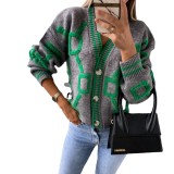 Autumn And Winter Sweater Jacket Single-Breasted Embroidered V-Neck Top Loose Knitting Cardigan