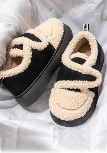 Women Winter Sheep Velvet Warm Velcro Heel Shoes