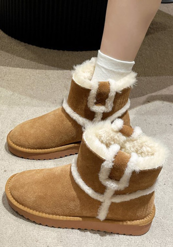 Women winter fleece short snow boots