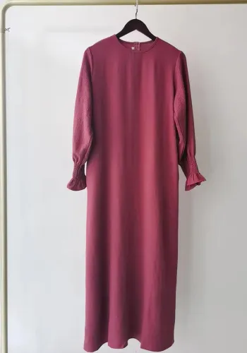 Plus Size Women Round Neck Solid Maxi Dress