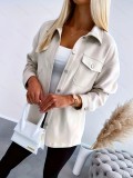 Plus Size Autumn And Winter Long Sleeve Solid Color Jacket Women's Top