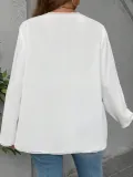 Plus Size Women's Solid Long Sleeve Jacket Fashion Casual Pocket Top