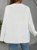 Plus Size Women's Solid Long Sleeve Jacket Fashion Casual Pocket Top