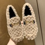 Women Winter Velvet Flat Furry Shoes Peas Shoes