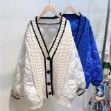 Women autumn and winter loose knitting cardigan sweater
