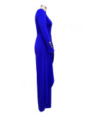 Women Elegant Solid Long Sleeve Off Shoulder Wide Leg Jumpsuit